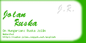 jolan ruska business card